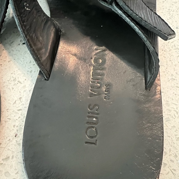Louis Vuitton authentic sandal flip flops slides leather US size 10 black - Picture 8 of 13